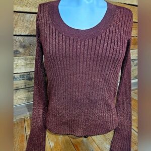 NWOT A New Day Fitted Brown Shimmery‎ Sweater